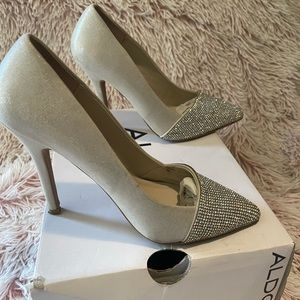 Aldo Sciortino (Silver With Rhinestones ) High Heels Size 6